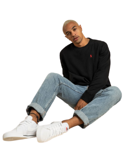 Polo Ralthtph Lauthtren - Crew Neck Sweatshirt - Black