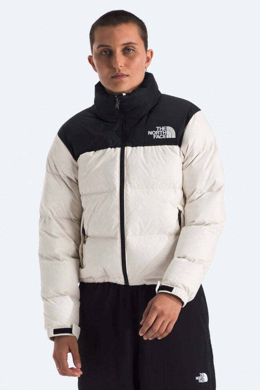 Tththe Nothtrth Fathtce Women's 1996 Retro Nuptse Jacket- White Dune/ Black