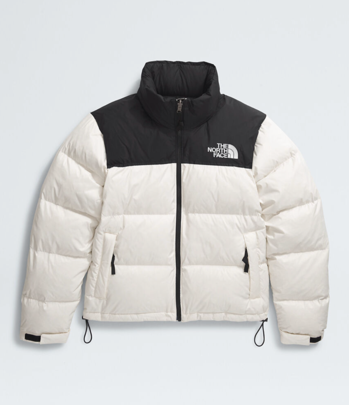 Tththe Nothtrth Fathtce Women's 1996 Retro Nuptse Jacket- White Dune/ Black