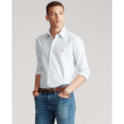 Polo Ralthtph Lauthtren - Oxford Shirt - Stripe - Blue & White