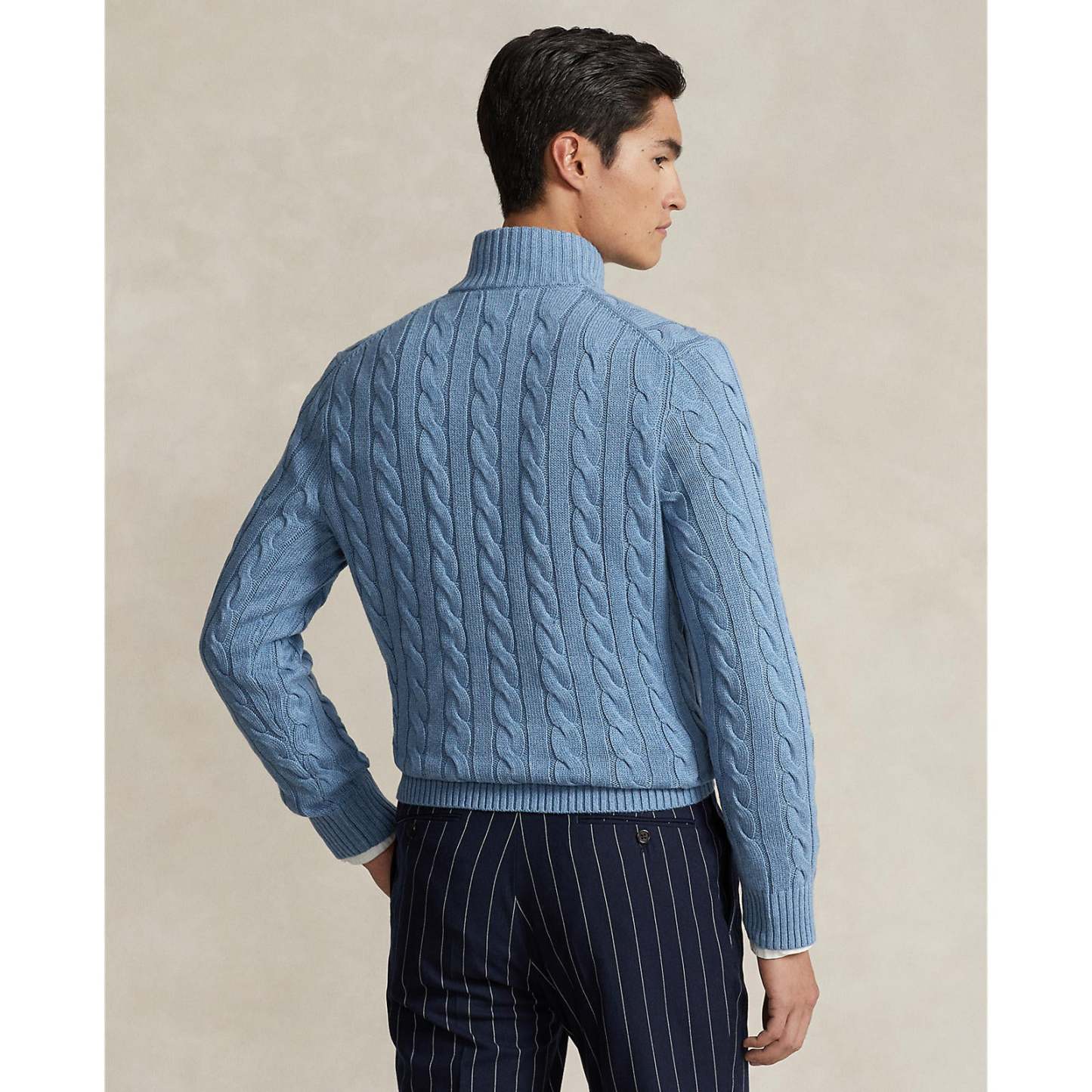 Polo Ralthtph Lauthtren - Cable Knit Cotton Sweater - Sky Blue Heather