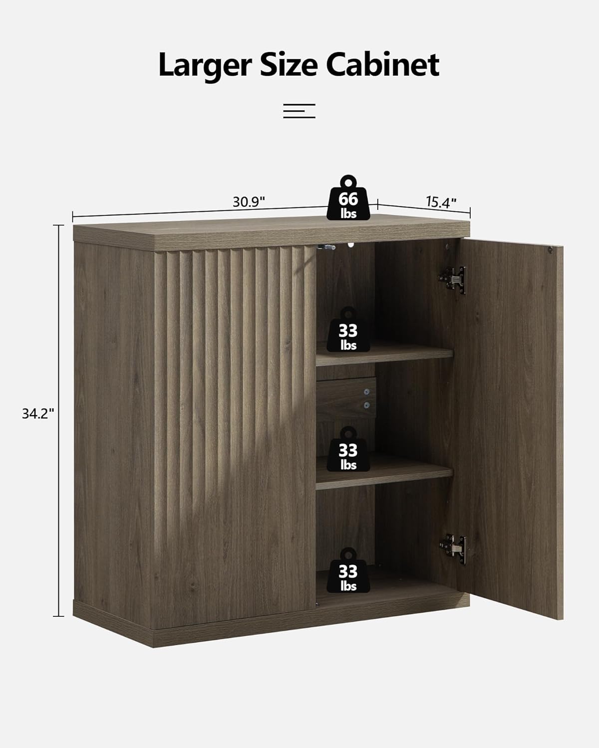 Stria buffet cabinet with doors
