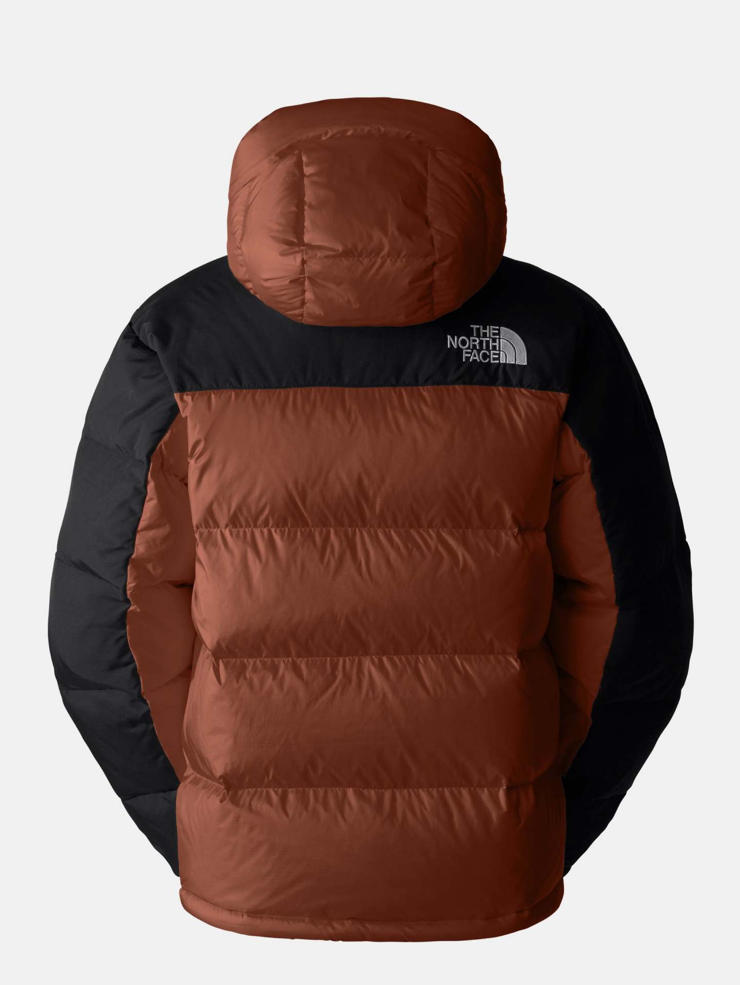 Color Block Himalayan Earth/Black Hooded Down Jacket