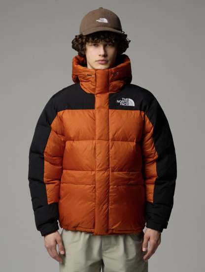 Color Block Himalayan Earth/Black Hooded Down Jacket