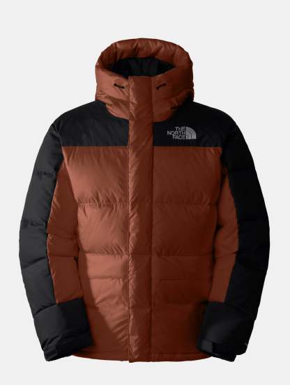 Color Block Himalayan Earth/Black Hooded Down Jacket
