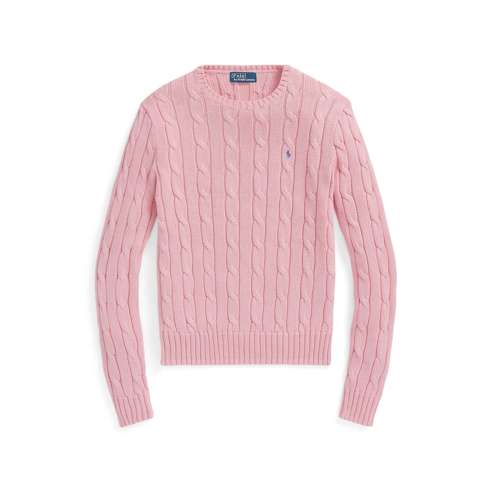 Polo Ralthtph Lauthtren - Julianna Cable-Knit Cotton Crewneck Sweater - Carmel Pink