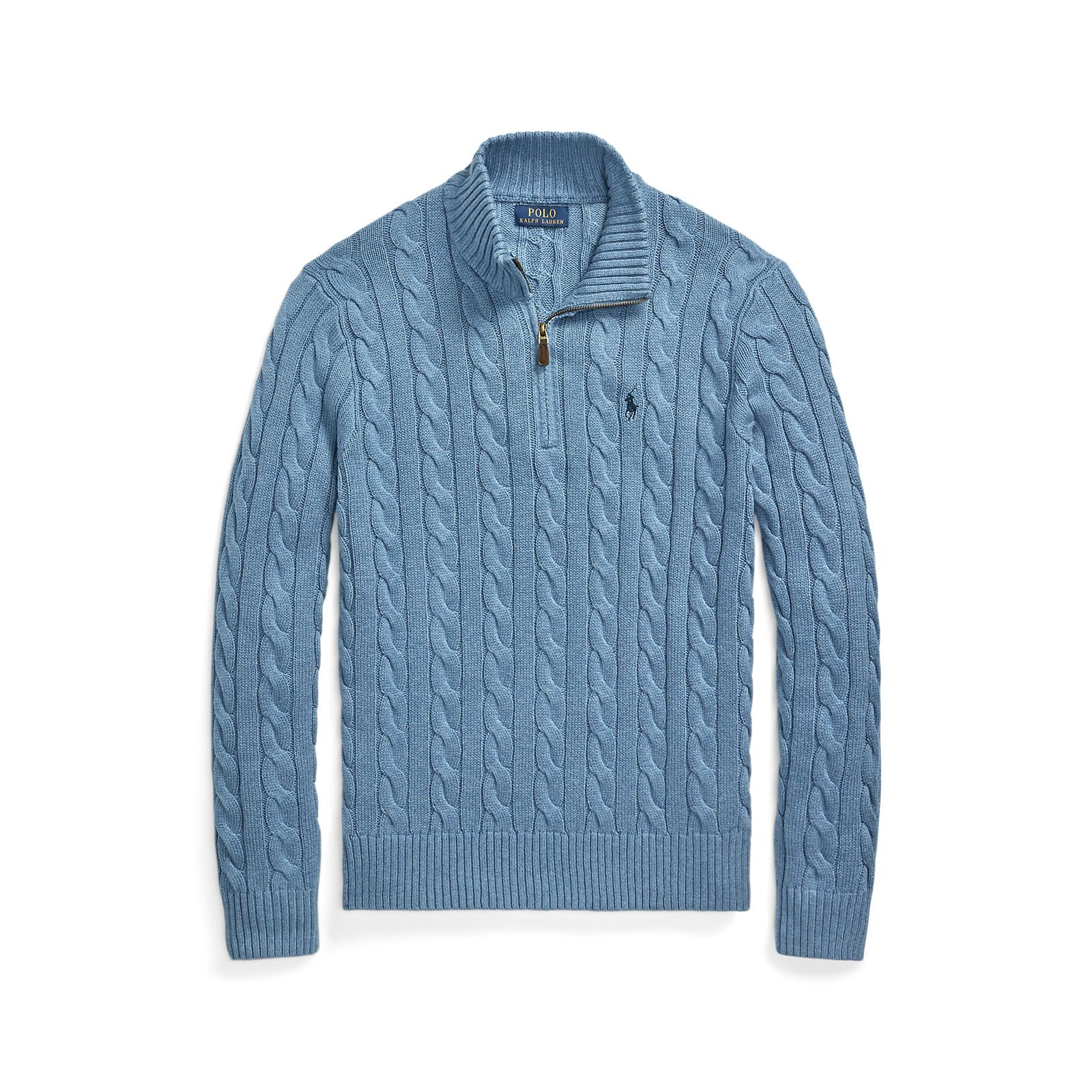 Polo Ralthtph Lauthtren - Cable Knit Cotton Sweater - Sky Blue Heather