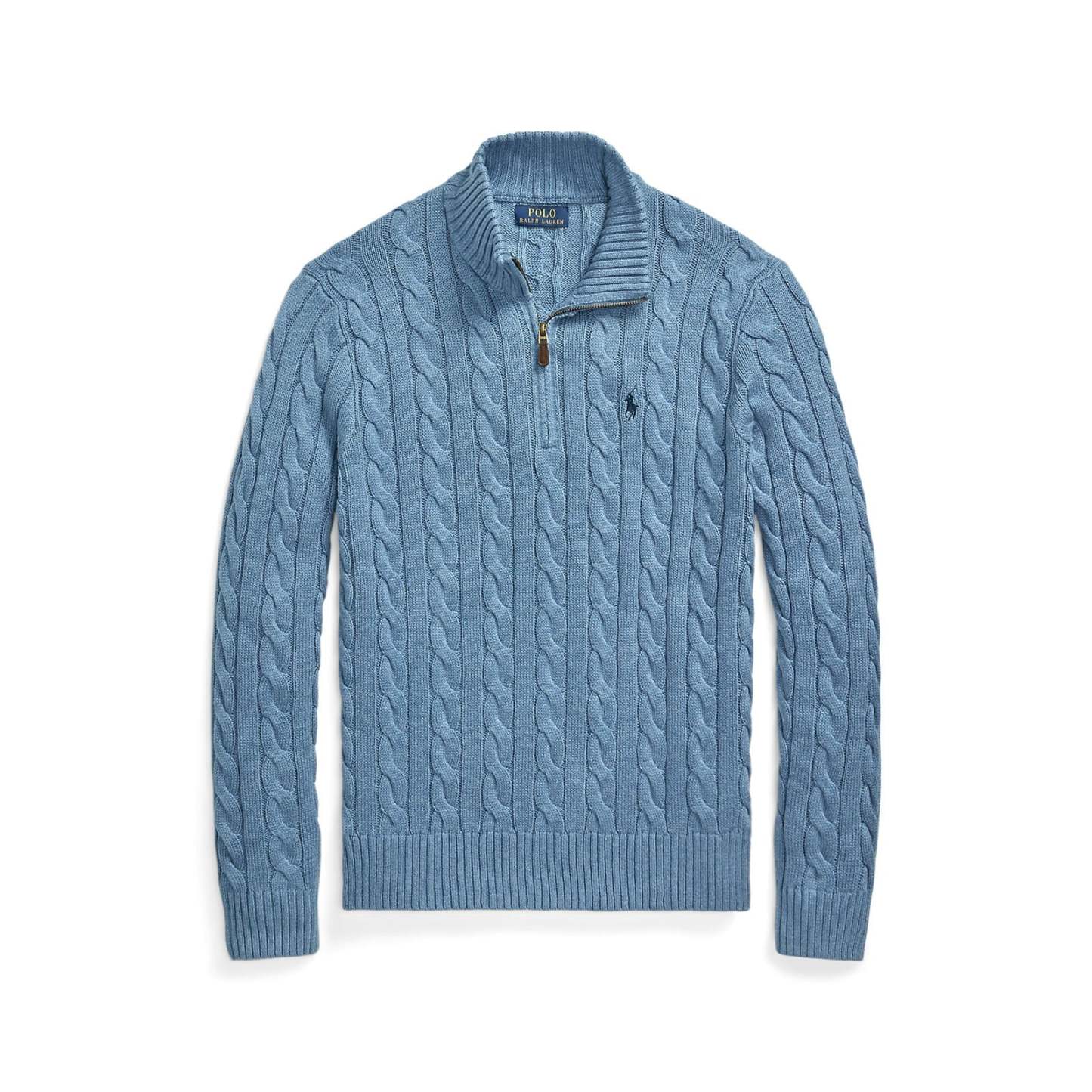 Polo Ralthtph Lauthtren - Cable Knit Cotton Sweater - Sky Blue Heather