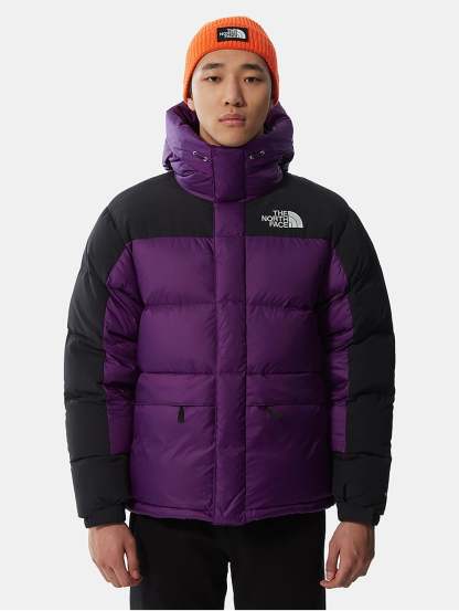Color Block Purple / Black Down Jacket