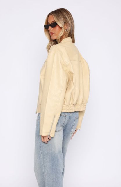 Tell Me Nothing Pu Jacket Blonde