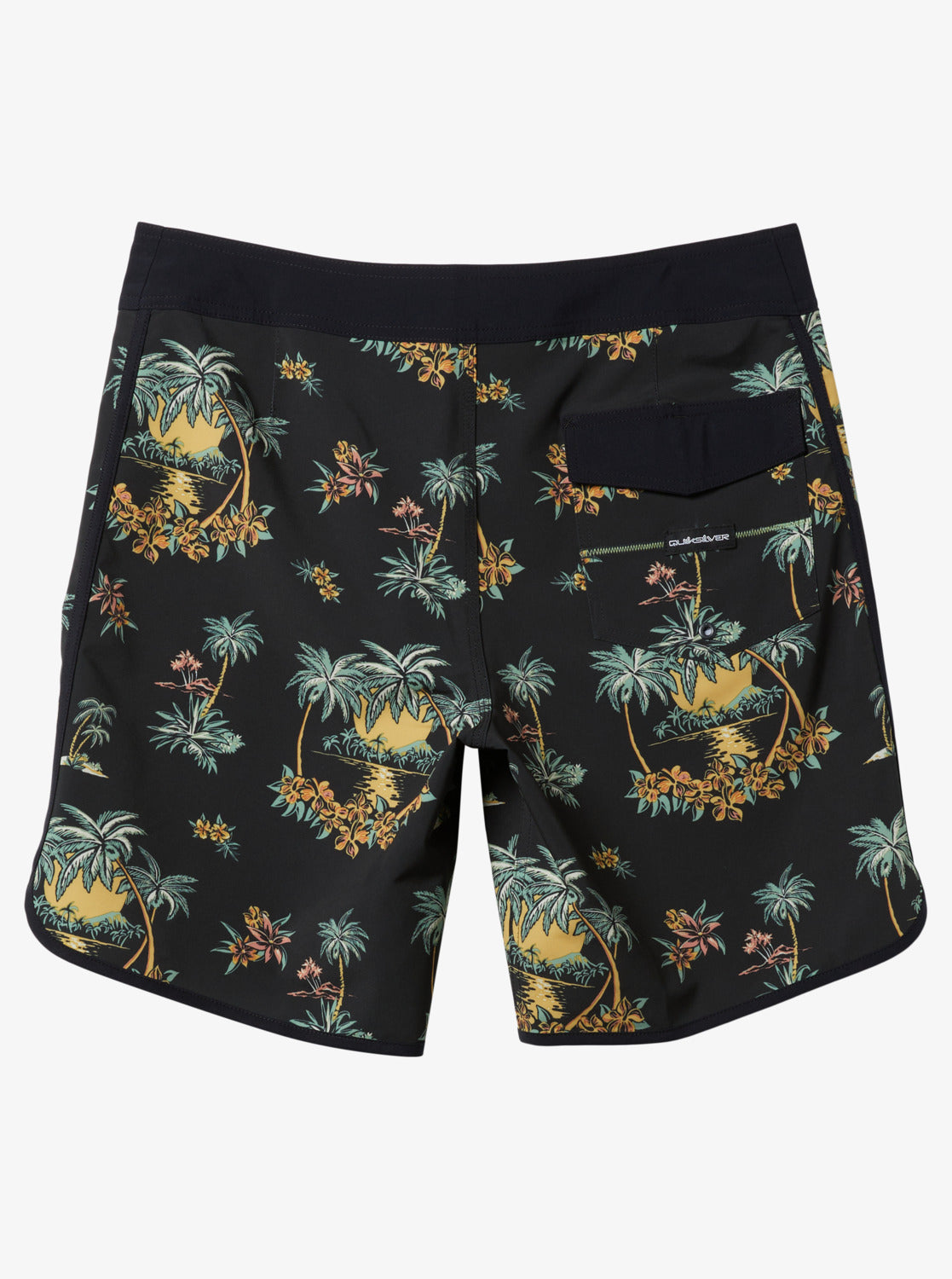 Surfsilk Scallop 19" Boardshorts - Black Palm Spritz