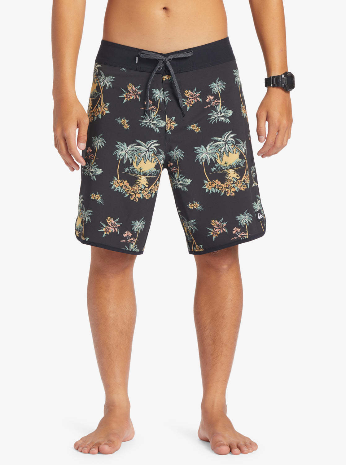 Surfsilk Scallop 19" Boardshorts - Black Palm Spritz