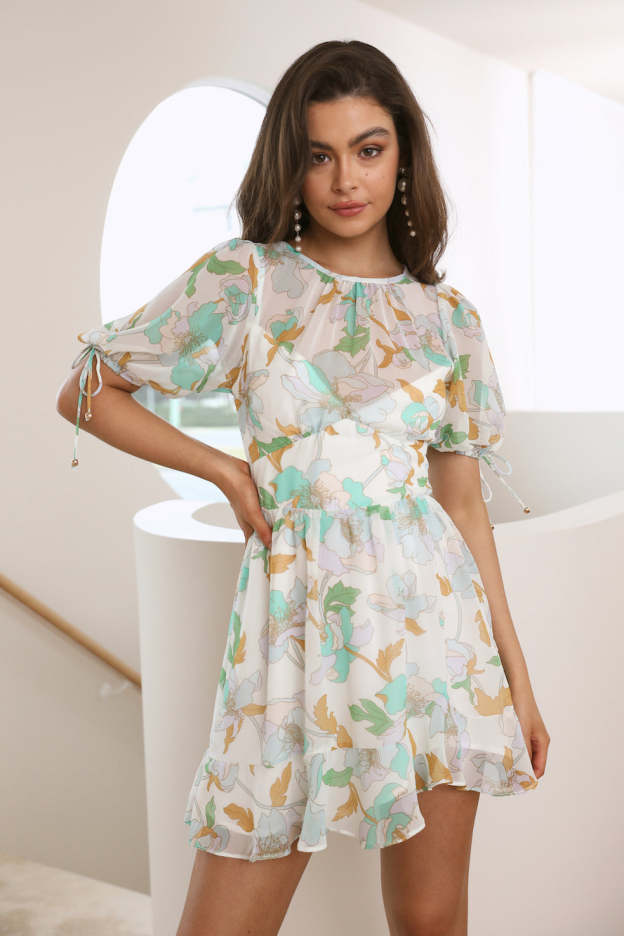 Beach Hopping Mini Dress Green