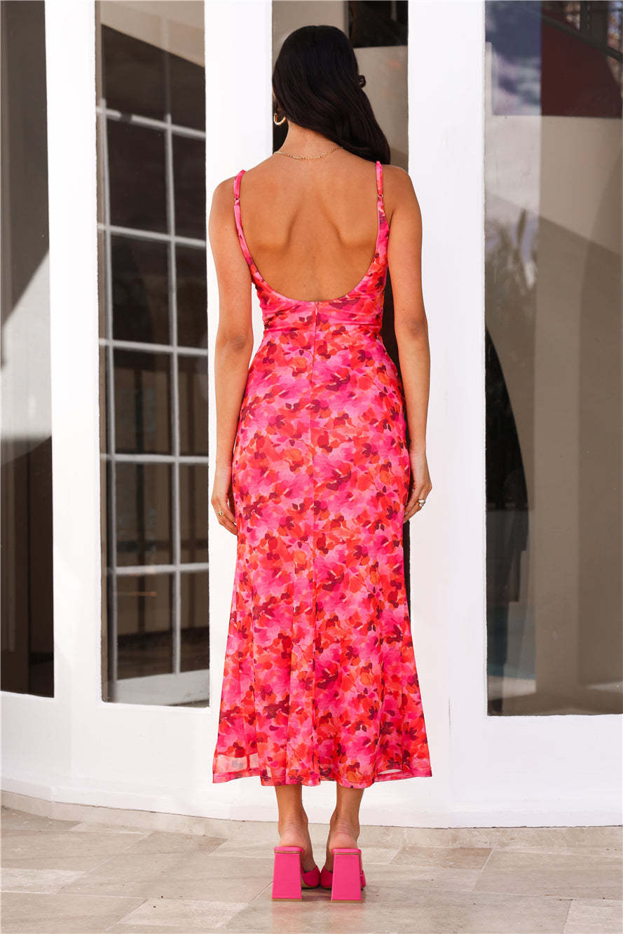 All The Cool Vibes Mesh Maxi Dress Pink
