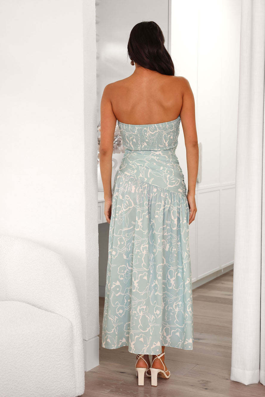 Wild Things Are Strapless Maxi Dress Sage