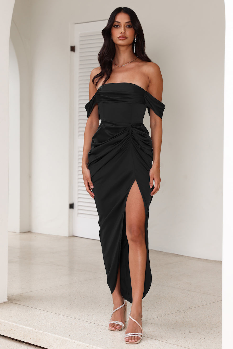 DEAR EMILIA Be Seen Midi Dress Black