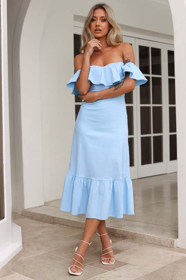 Bliss Abundance Midi Dress Blue