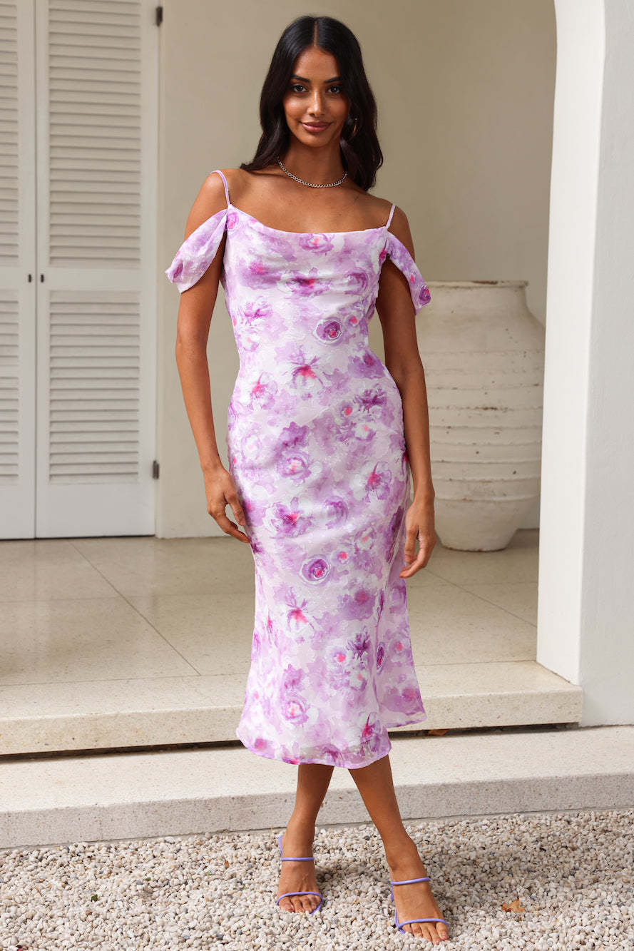 Bright Beginnings Midi Dress Purple