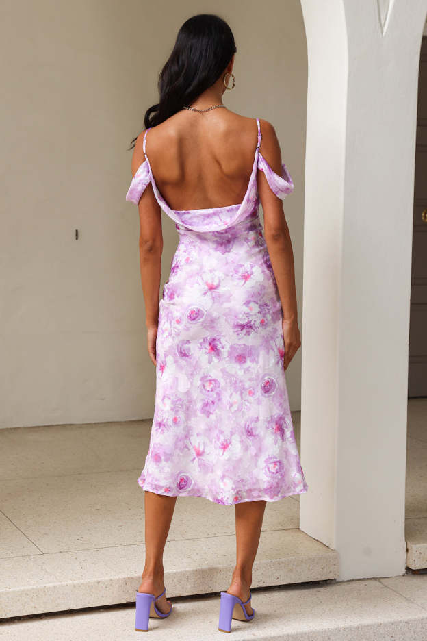 Bright Beginnings Midi Dress Purple