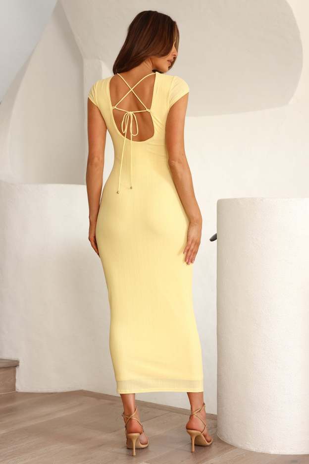 Indoor Outdoors Maxi Dress Yellow