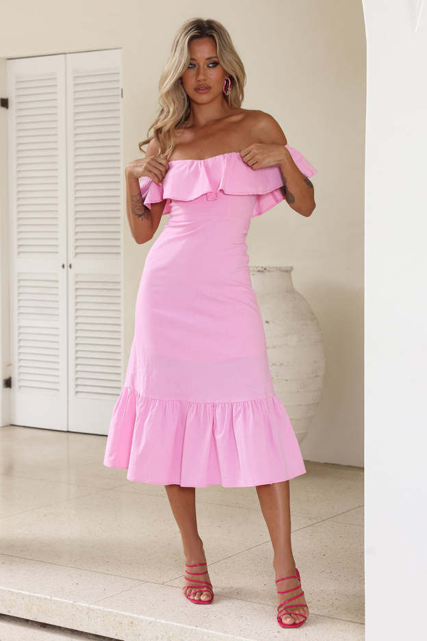 Bliss Abundance Midi Dress Pink