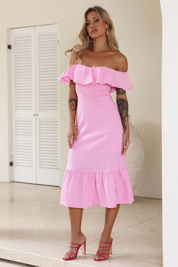 Bliss Abundance Midi Dress Pink