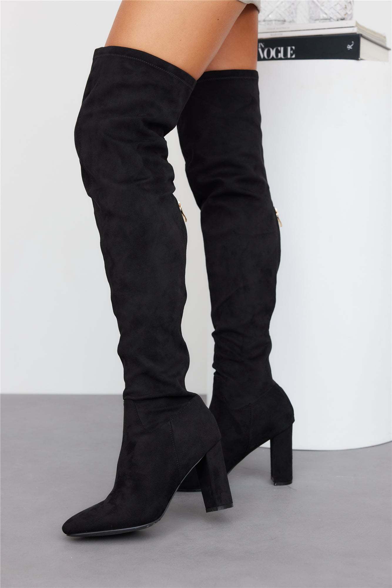 BILLINI Cannon Over The Knee Boots Black Suede