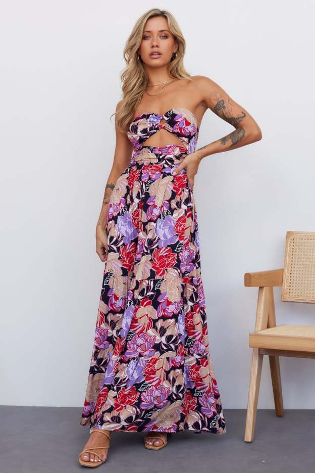 Cascading Blossoms Maxi Dress Floral