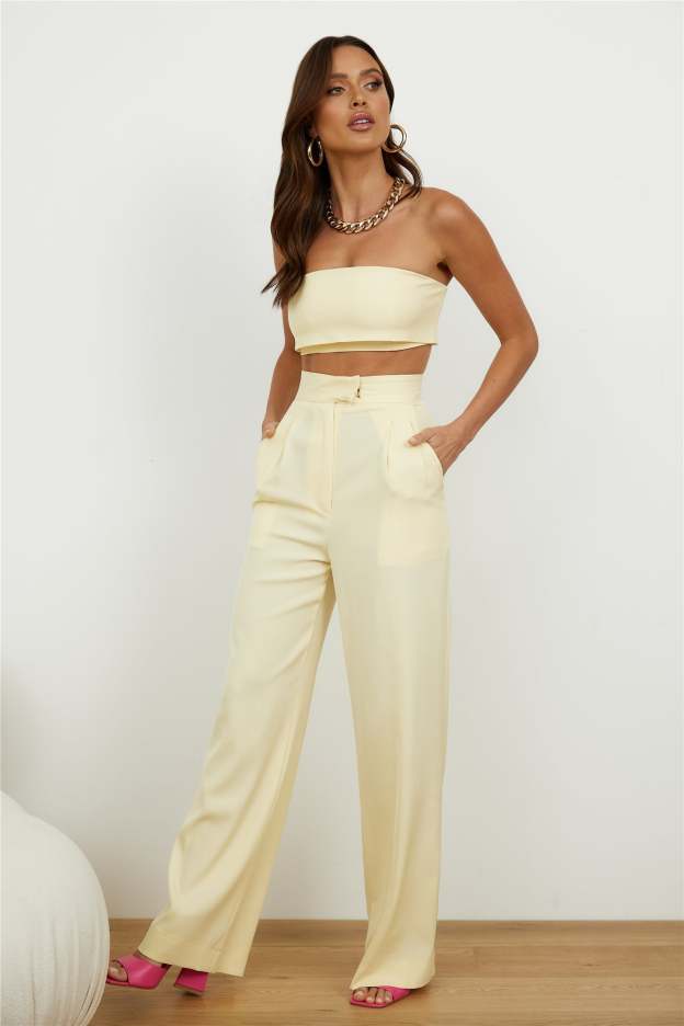 Blind Love Pants Pale Yellow