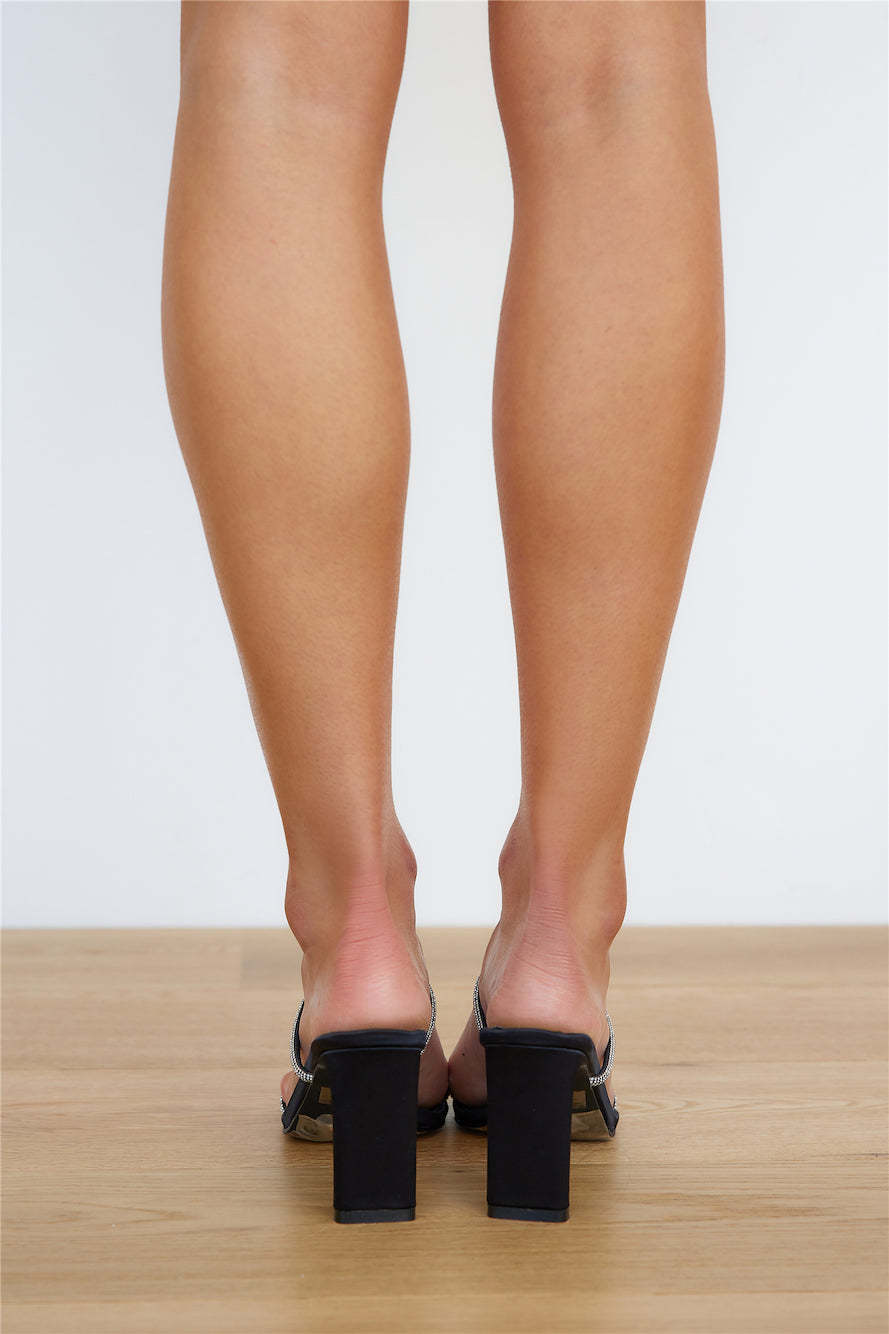 BILLINI Kallie Heels Black Satin Diamante
