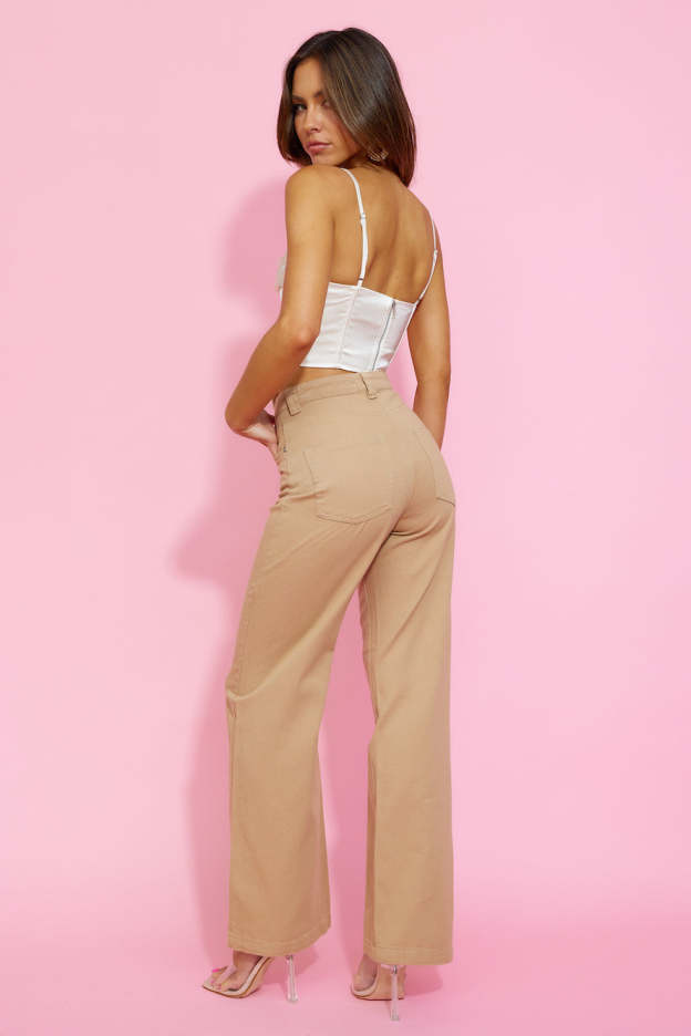 Cowgirl Dance Crop Jeans Beige