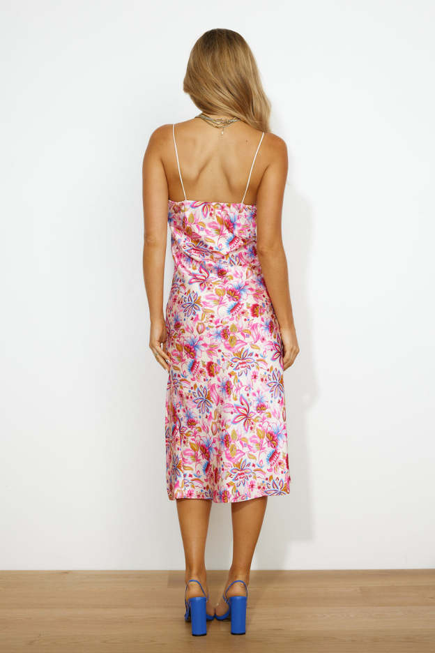 Atlantis Lost Midi Dress Pink Multi Floral