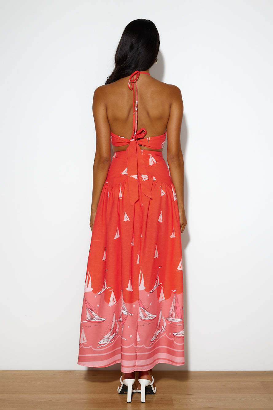 Boldest Move Maxi Skirt Red