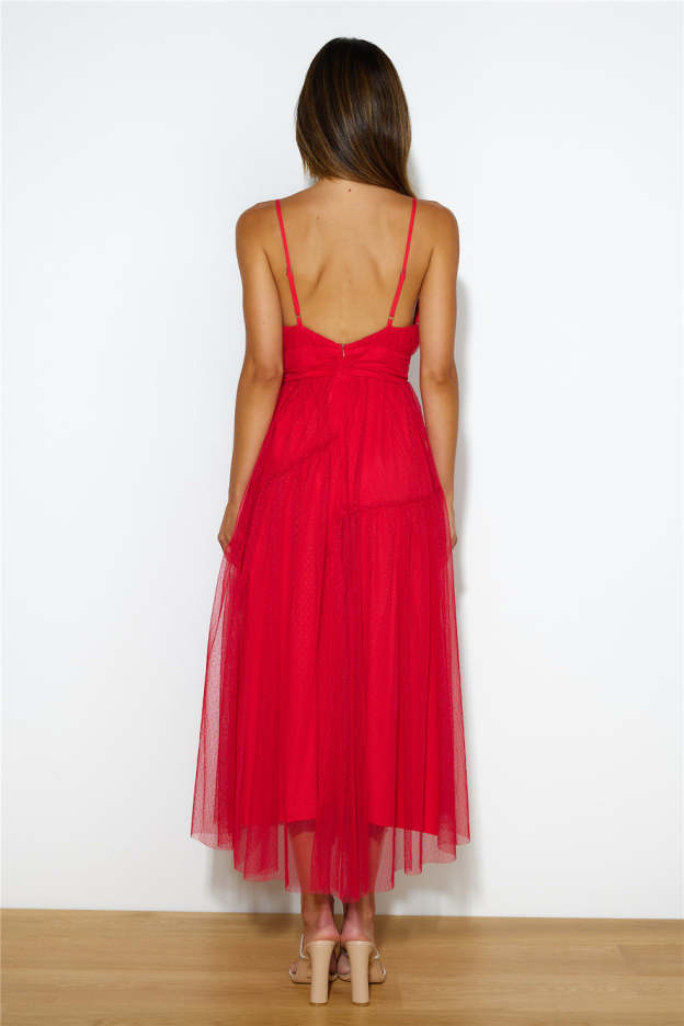 Be Seen In This Midi Dress Red