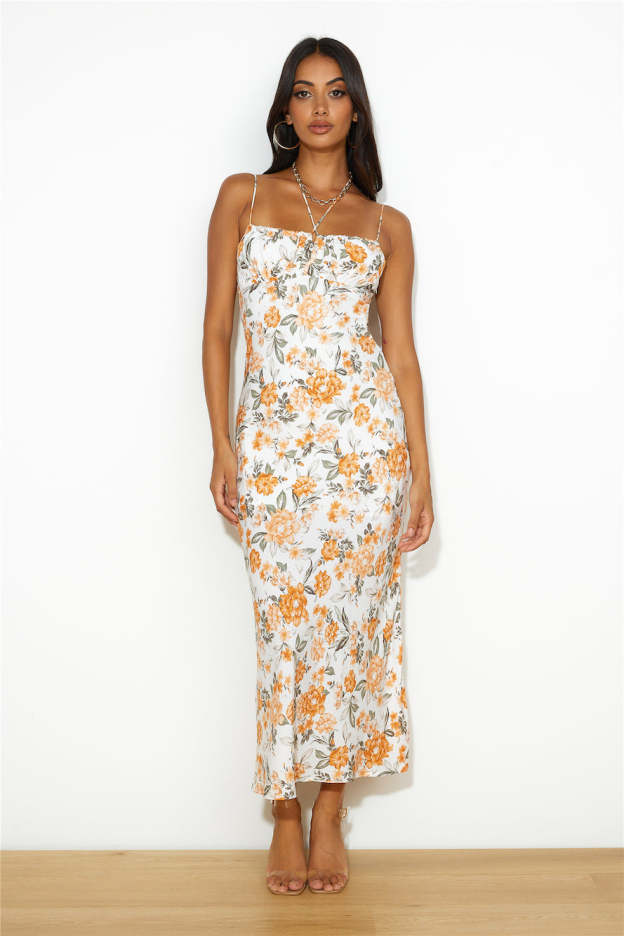 Blossom Love Maxi Dress Orange