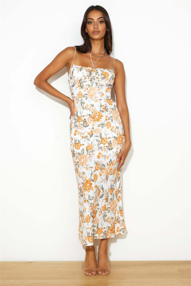Blossom Love Maxi Dress Orange