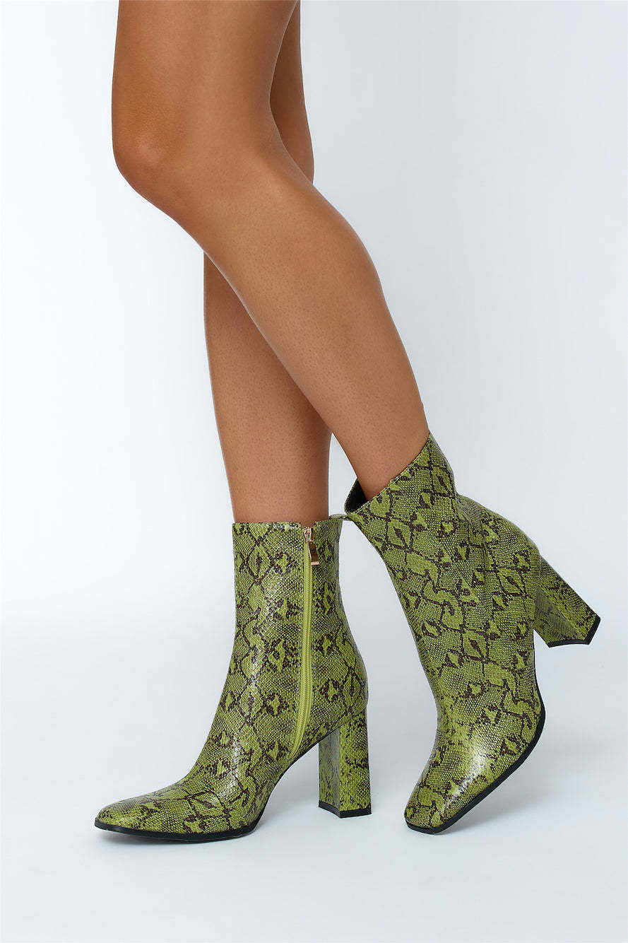 BILLINI Acentha Boots Matcha Snake