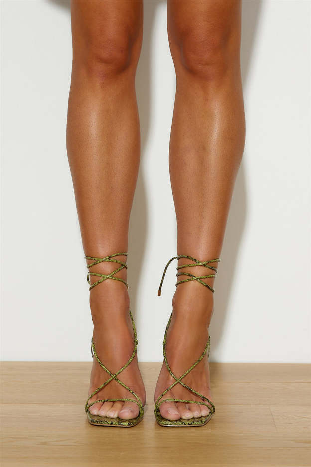 BILLINI Evona Heels Matcha Snake