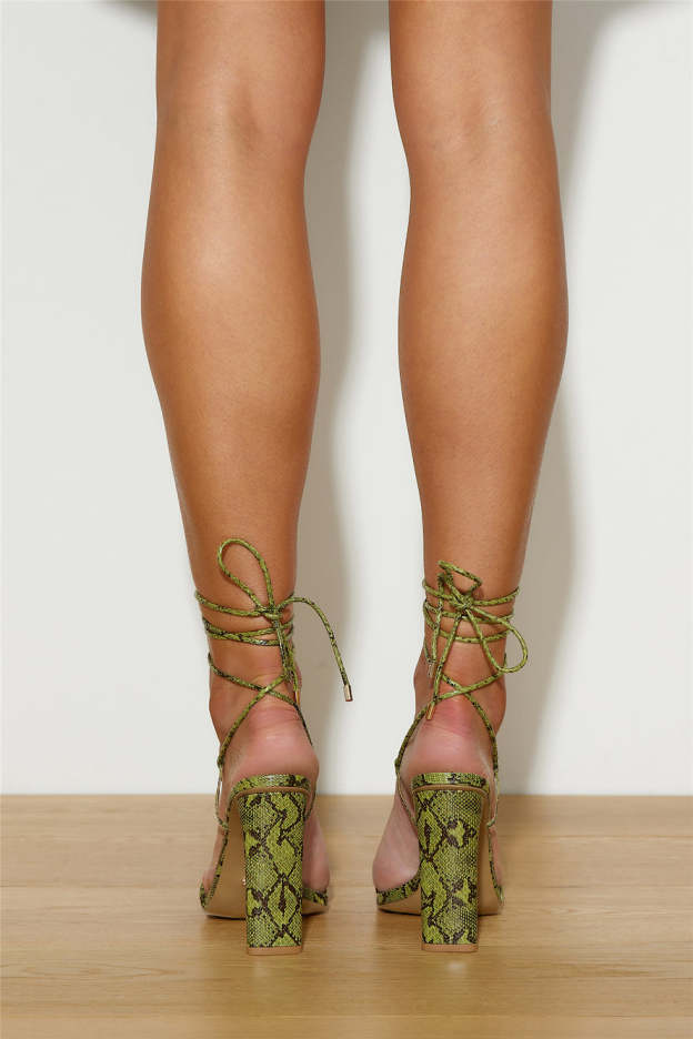BILLINI Evona Heels Matcha Snake