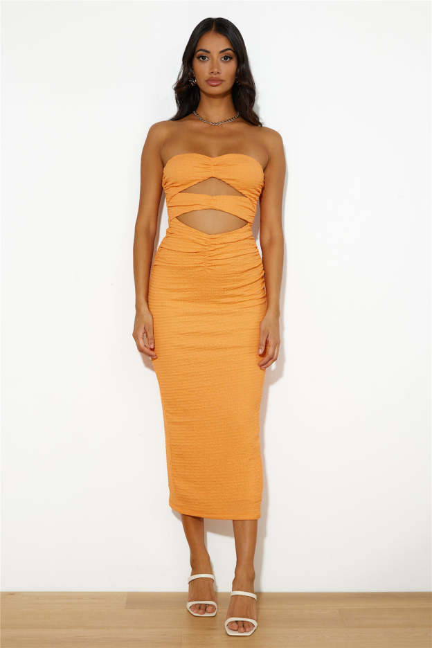 Cocktails Right Now Maxi Dress Orange