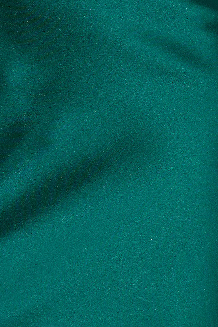 HELLO MOLLY Luxe Arrival Satin Mini Dress Forest Green