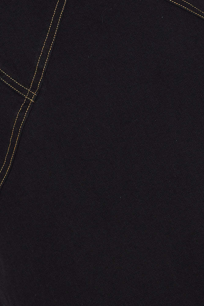 Ambitious Goals Denim Midi Dress Black
