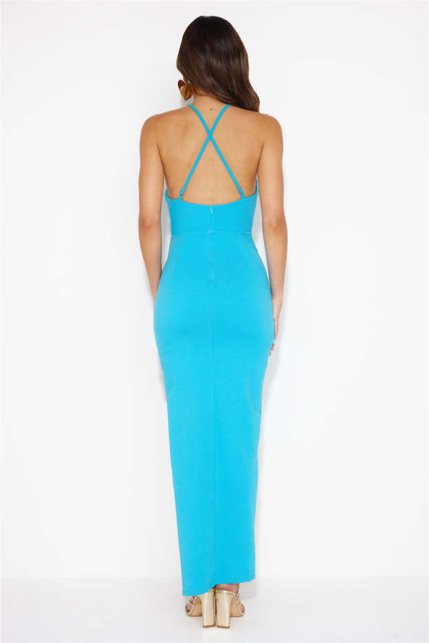 Challenging Strategies Maxi Dress Blue