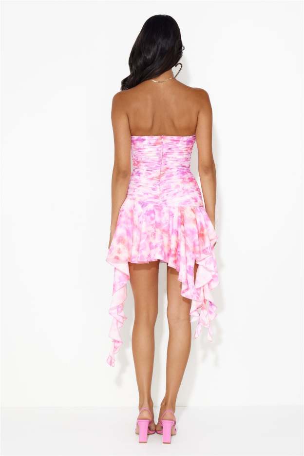 Dance Girl Dance Strapless Mini Dress Pink