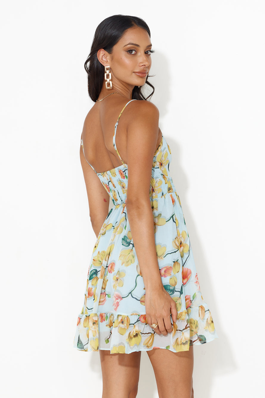 Blooming Field Mini Dress Blue