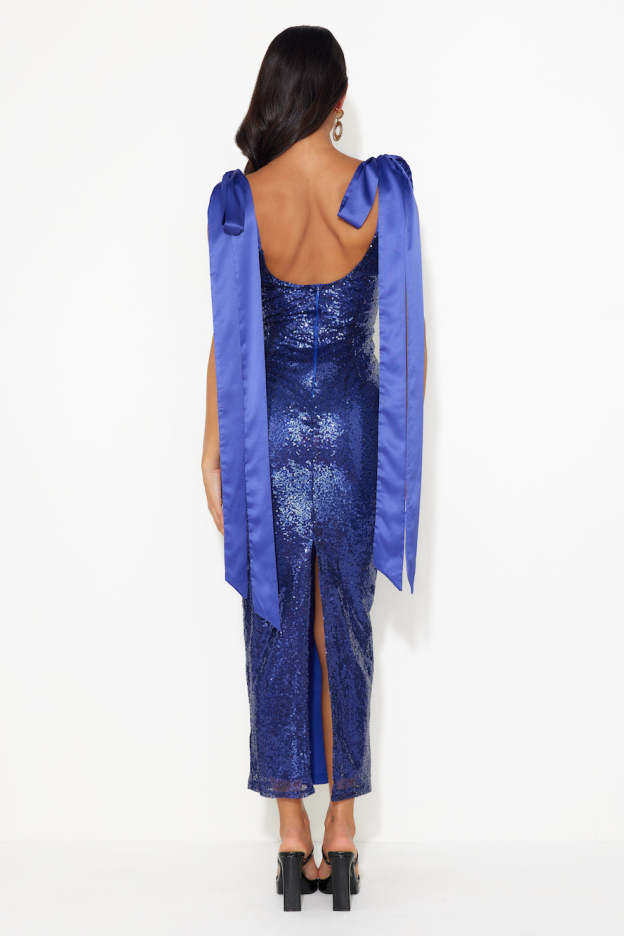 Camera Flash Sequin Maxi Dress Blue