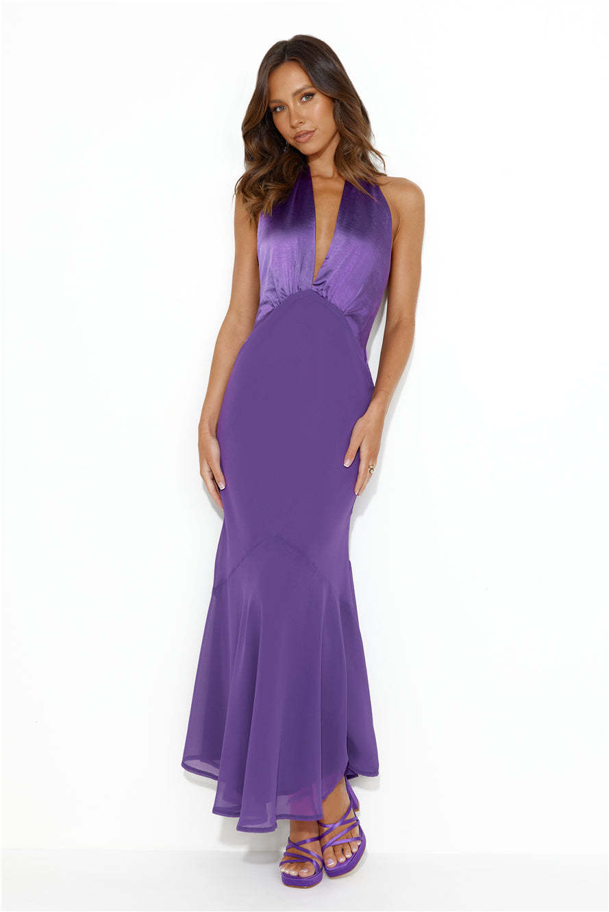 Allowing Luxury Halter Maxi Dress Purple