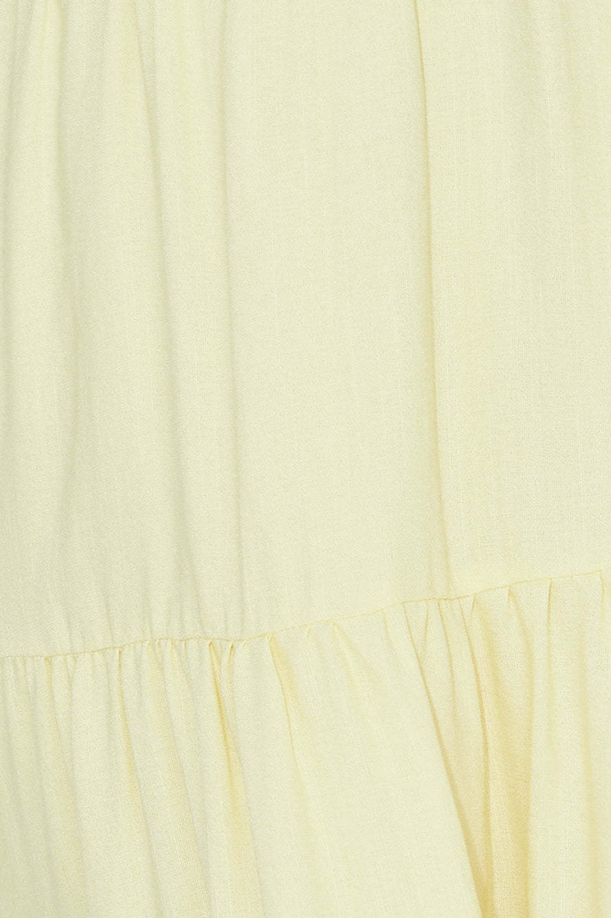 Summertime Heat Puff Sleeve Maxi Dress Yellow