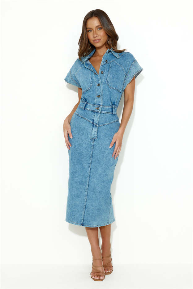 Boundless Possibilities Midi Dress Denim