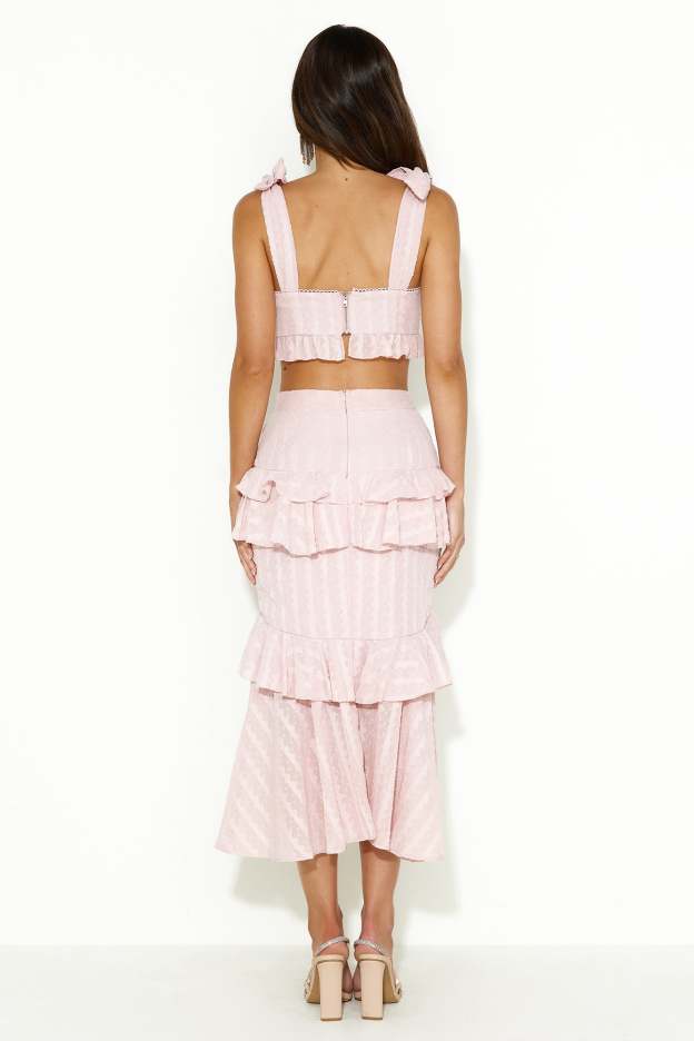 Dainty Moment Midi Skirt Pink